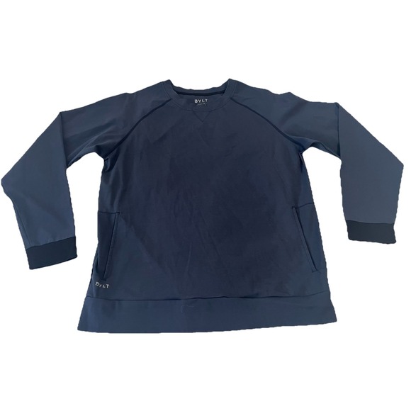 BYLT Premium Crewneck Sweatshirt Mens M Blue Pullover Performance Stretch - Picture 1 of 6
